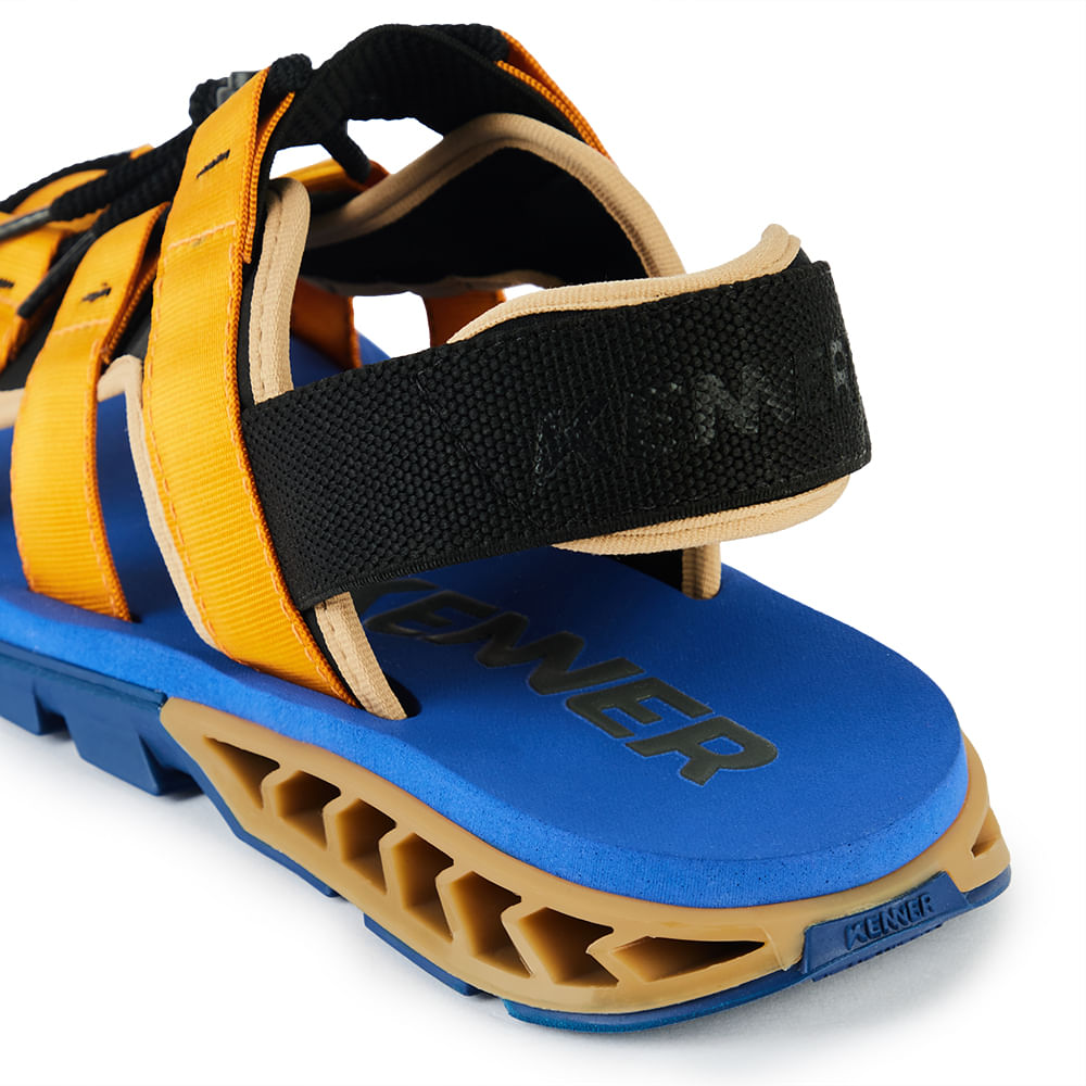 Sandália Kenner Rakka Mezkla Azul E Amarelo