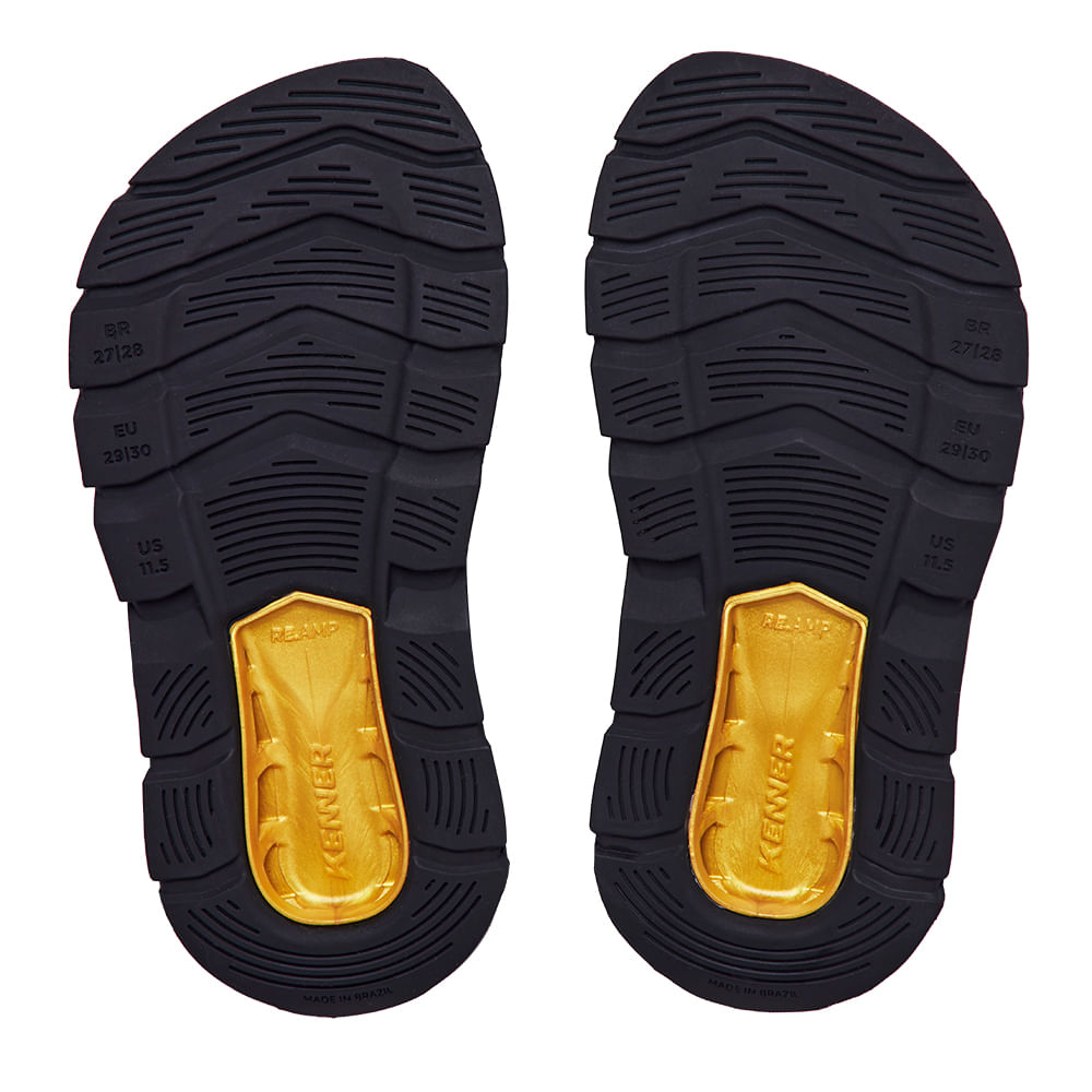 Sandália Kenner Rakka Ultra Force Kids Preto Com Dourado